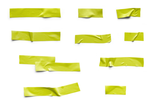 Realistic Yellow Tape Collection Isolated Background