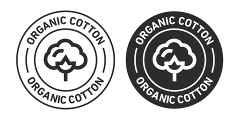 Organic cotton Icons set in black filled and outlined.