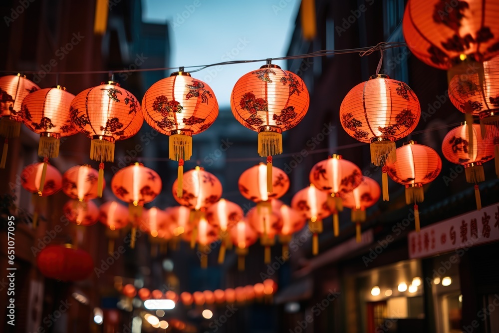 Poster Beautiful background of traditional Chinese lantern