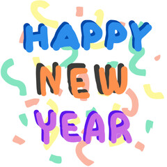 fun colorful Happy New Year