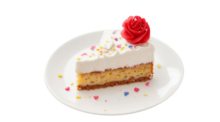 Obraz na płótnie Canvas Delicious Slice of Birthday Cake on a Transparent Background Png