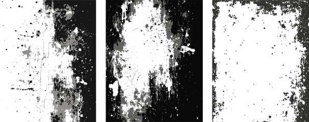 an image of black and white paint over a background, in the style of pointillistic, pulled, scraped, and scratched, poster, british topographical, instant film, abstraction-création - obrazy, fototapety, plakaty