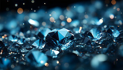 Beautiful blue diamonds - obrazy, fototapety, plakaty