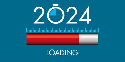 Carte de vœux 2024 sur le concept du compte à rebours et du temps qui passe, symbolisé par un curseur digital.