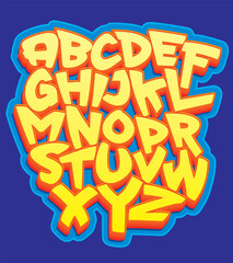 Vector hand drawn typeface in graffiti style © UMRAN