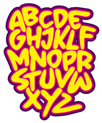 Vector hand drawn typeface in graffiti style