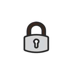 Lock Vector illustration isolated on white background.