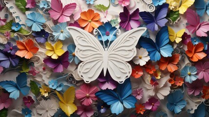 Fototapeta na wymiar butterfly on a flower background