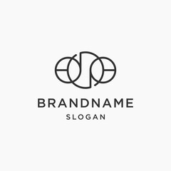Fototapeta premium Circle brand logo line style template vector illustration design