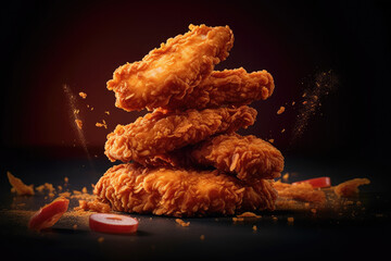 Fried chicken Drumstick with Kethcup, Generative AI