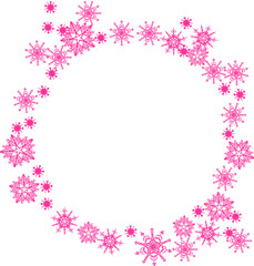 Snowflakes circular frame