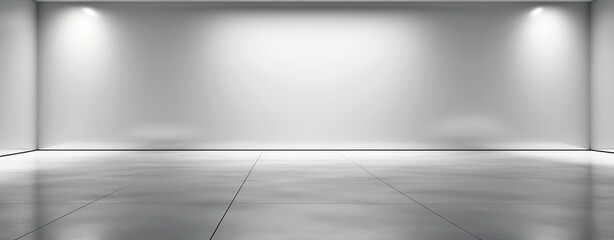empty room interior with white wall. Generative Ai