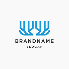 Brand logo line style template vector illustration design