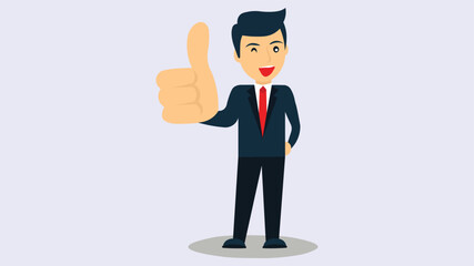 vector businessman thumbs up for your jobs
