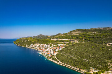 Aerial View of Komarna, Peljesac, Croatia