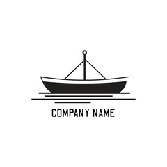 modern minimal boat logo template brand icon concept design