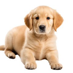 golden retriever puppy isolated on white background
