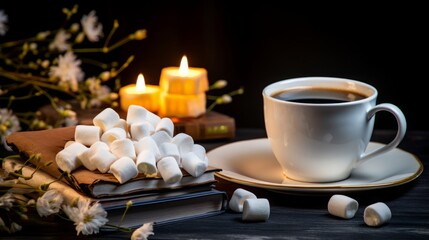 Obraz na płótnie Canvas marshmallow with cocoa.