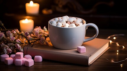 Obraz na płótnie Canvas marshmallow with cocoa.