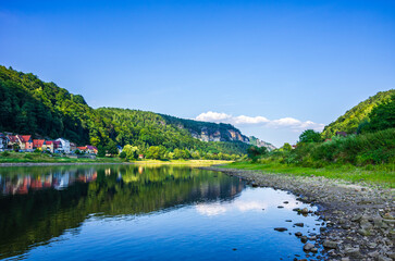 Fototapeta na wymiar Elbe River, Saxon Switzerland, Germany