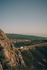 Scenic views from Kojori fortress in warm color