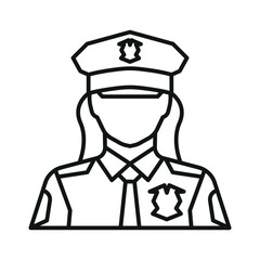 Policeman linear icon. Police officer. Thin line illustration.