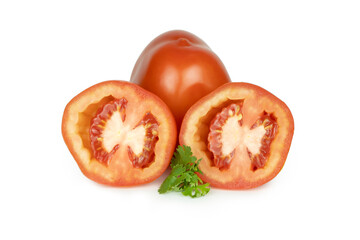 tomato slices isolated on white