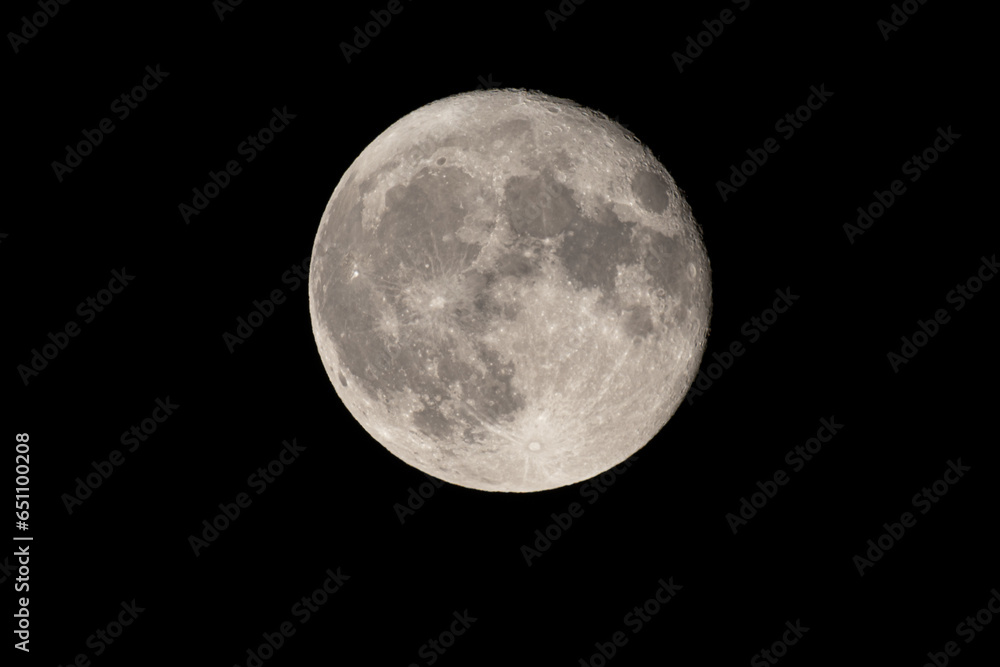 Canvas Prints full moon photographed with a telescope and reflex camera where the craters on the lunar surface can