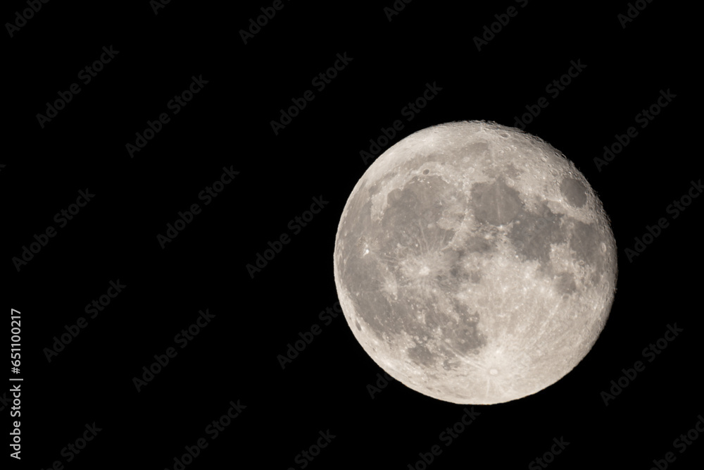 Canvas Prints full moon photographed with a telescope and reflex camera where the craters on the lunar surface can