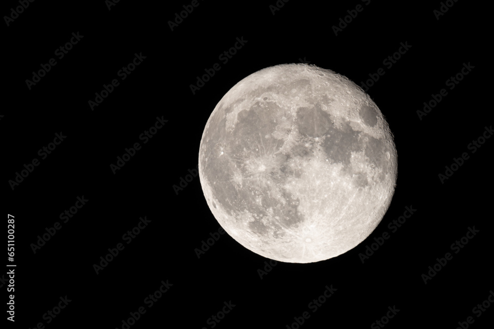 Canvas Prints full moon photographed with a telescope and reflex camera where you can see the craters on the lunar