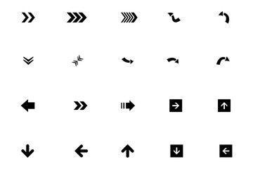 Arrow black icon vector collection. Arrow icon set. Design elements.