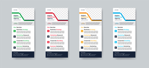 Modern creative corporate business dl flyer or rack card layout concept background flyer brochure cover template for grow up your business to the next level