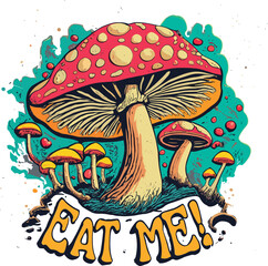 Tempting Mushroom Beckons with a Mystical Invitation to the Wonderland of the Mind