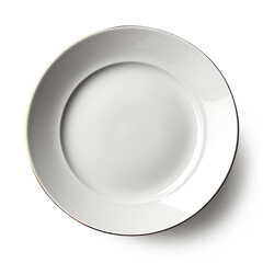 White plate isolated with png background.