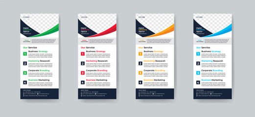 Creative Modern Corporate DL Flyer Design. DL Flyer design. Pink business template for dl flyer. Layout with modern circle photo and abstract background. Creative flyer or brochure concept.Roll up ban