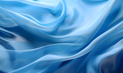 Obraz premium a wavy blue background with a blue reflection