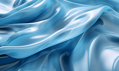 plastic, blue and silver textured background, in the style of surreal 3d landscapes, flowing fabrics, photo-realistic still life, translucent water