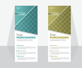 modern minimalist Business Roll Up Set. Standee Design. Banner Template Vertical Banner Design  vector illustration.