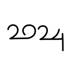 2024 Happy New Year logo text design