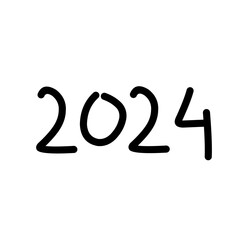 2024 Happy New Year logo text design