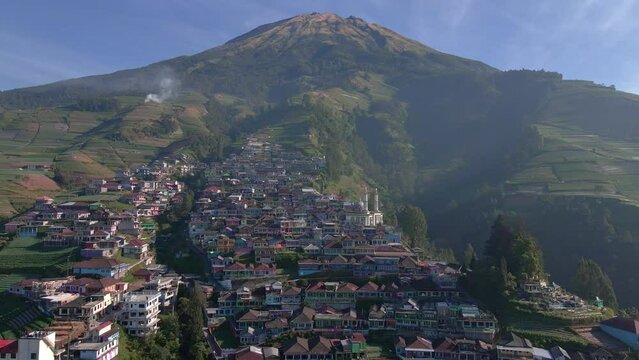 Aerial view of the small town of Dusun Butuh, also called Nepal Van Java.