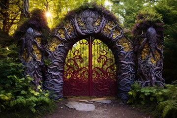 entrance of the traditional gate: a passage to an alternate realm. Generative AI