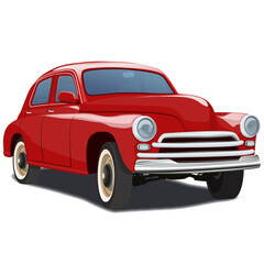 Retro car with classic flowing body shapes