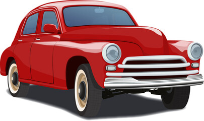 Retro car with classic flowing body shapes