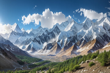 Fototapeta na wymiar Beautiful Himalayan mountains. AI