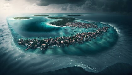 Maldives flooded by water from the Indian Ocean 