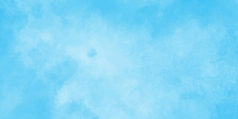Abstract Creative and decorative blurred hand-painted and cloudy wet ink effect sky blue color watercolor background Beautiful grunge blue background with space and for any,