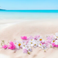Fototapeta na wymiar flowers on the beach