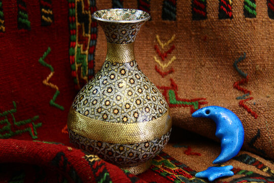 engraved pitcher, Iranian handicraft