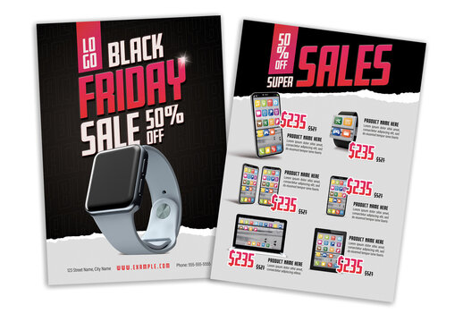 Black and Red Style Black Friday Offer Flyer